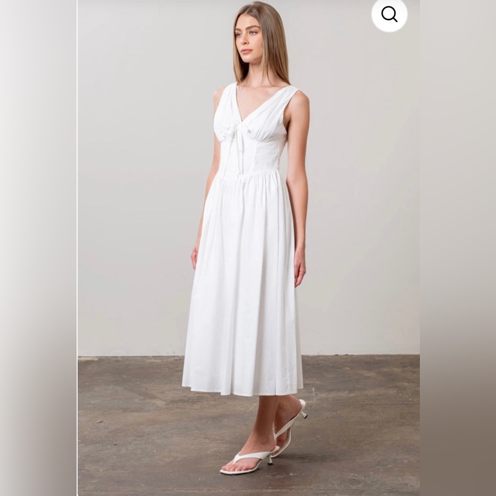 Moon River V Neck Corset Midi Dress - Picture 7 of 15